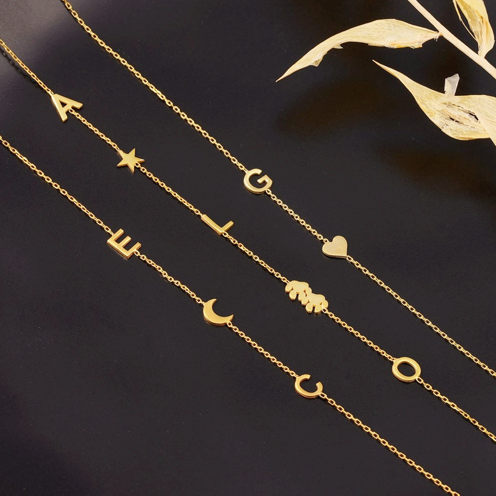 Birth Flower Necklace - Kişiye Özel İsim Yazılı Kolye, Çiftler